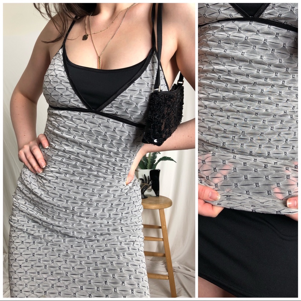 90s stretchy bodycon dress with empire waist - Picture 3 of 4